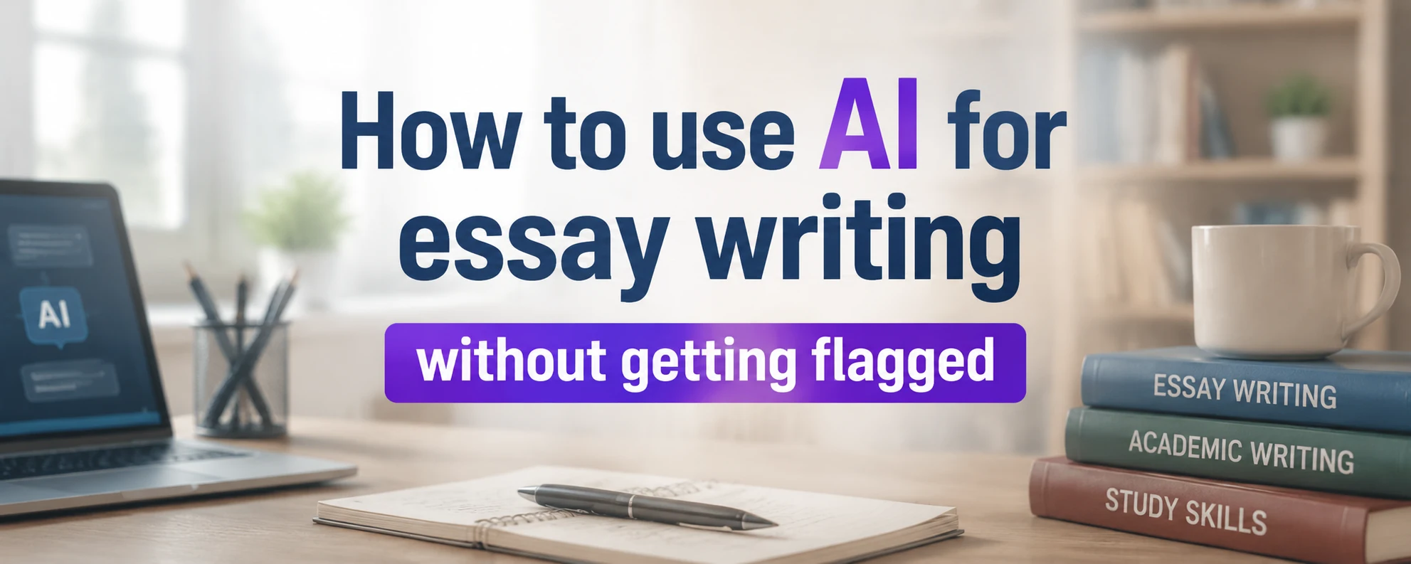 Students using AI for essay writing safely for brainstorming, structuring, and improving essays without getting flagged